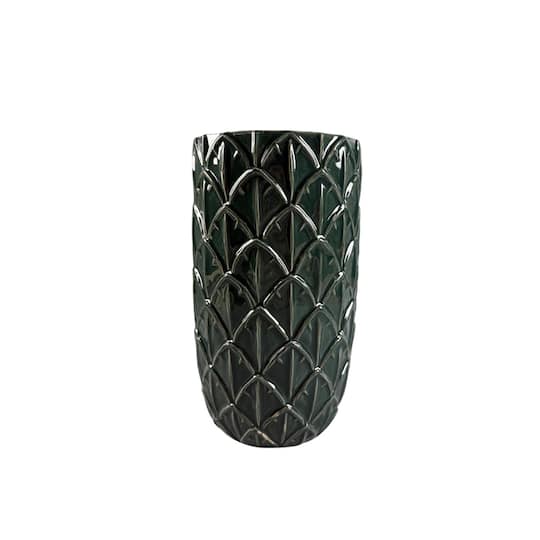 9" Dark Green Ceramic Artichoke Vase by Ashland®